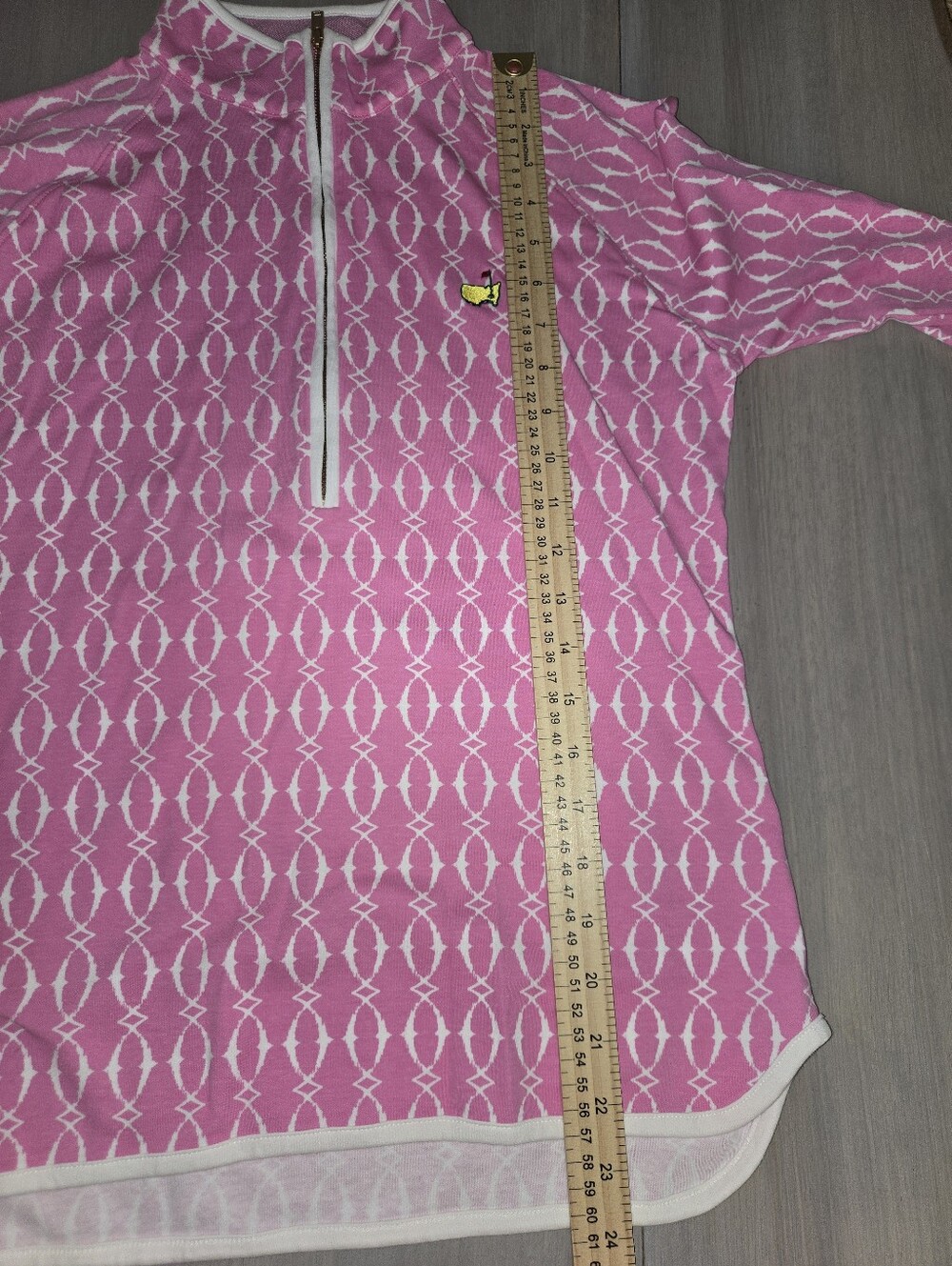 Magnolia Lane Masters Augusta National Pink & White Quarter Zip Pullover Medium - Picture 6 of 7